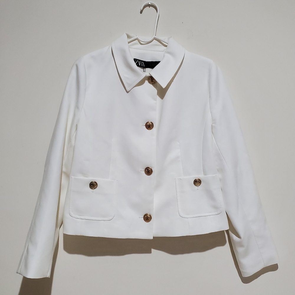 Zara Gold Button Jacket Size L - Picture 5 of 10